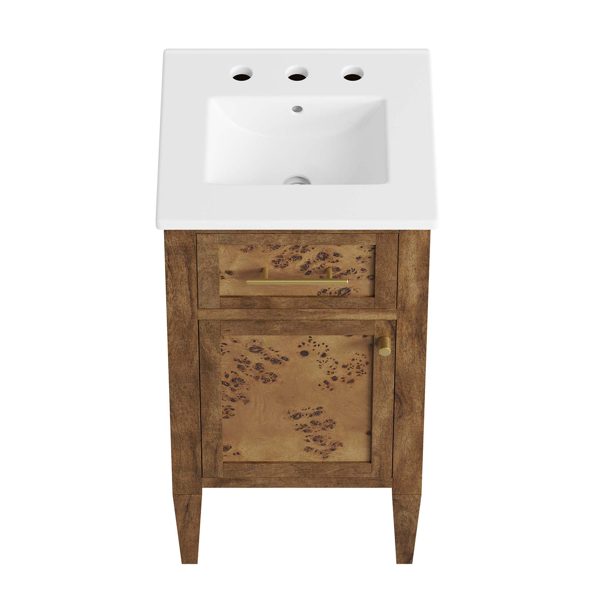 Elysian 18" Wood Bathroom Vanity - White Brown