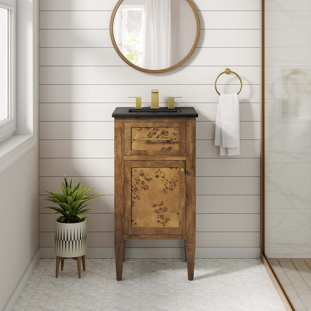 Elysian 18" Wood Bathroom Vanity - Black Brown