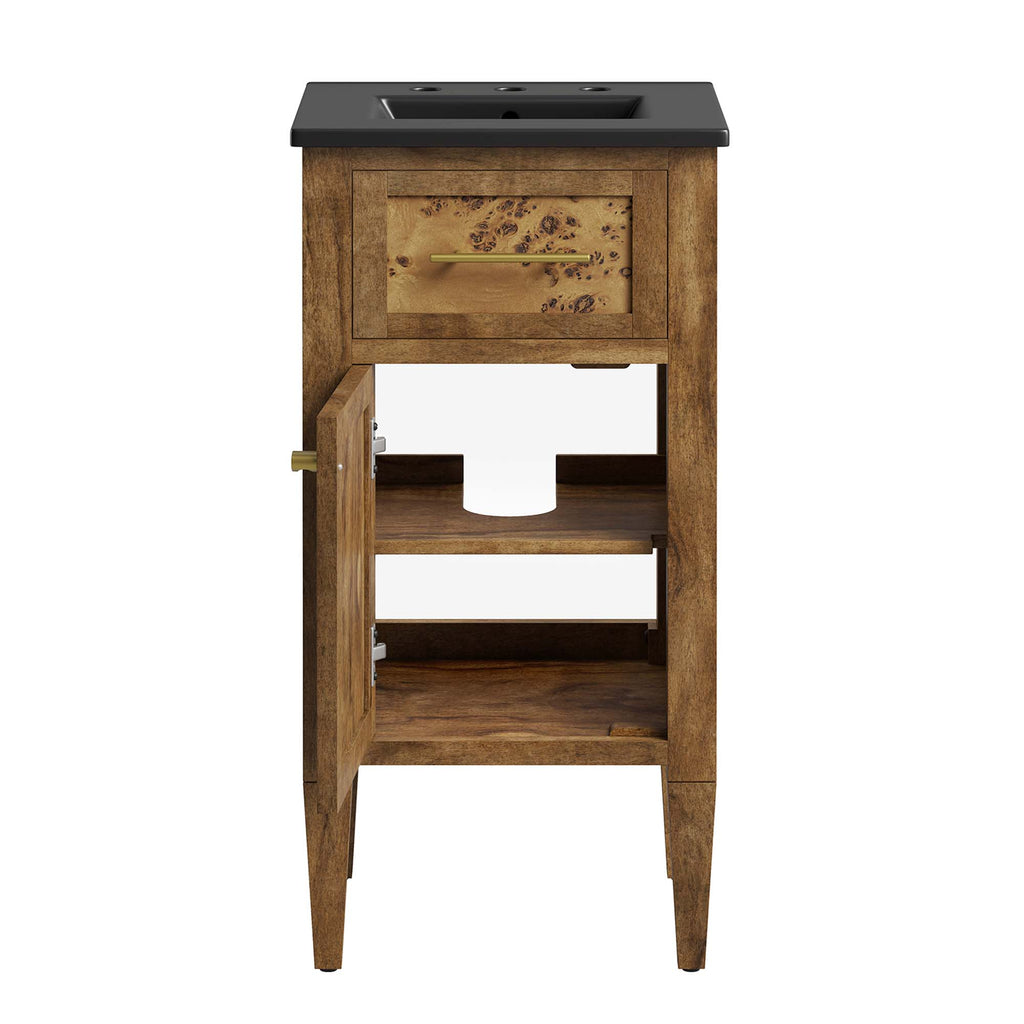 Elysian 18" Wood Bathroom Vanity - Black Brown