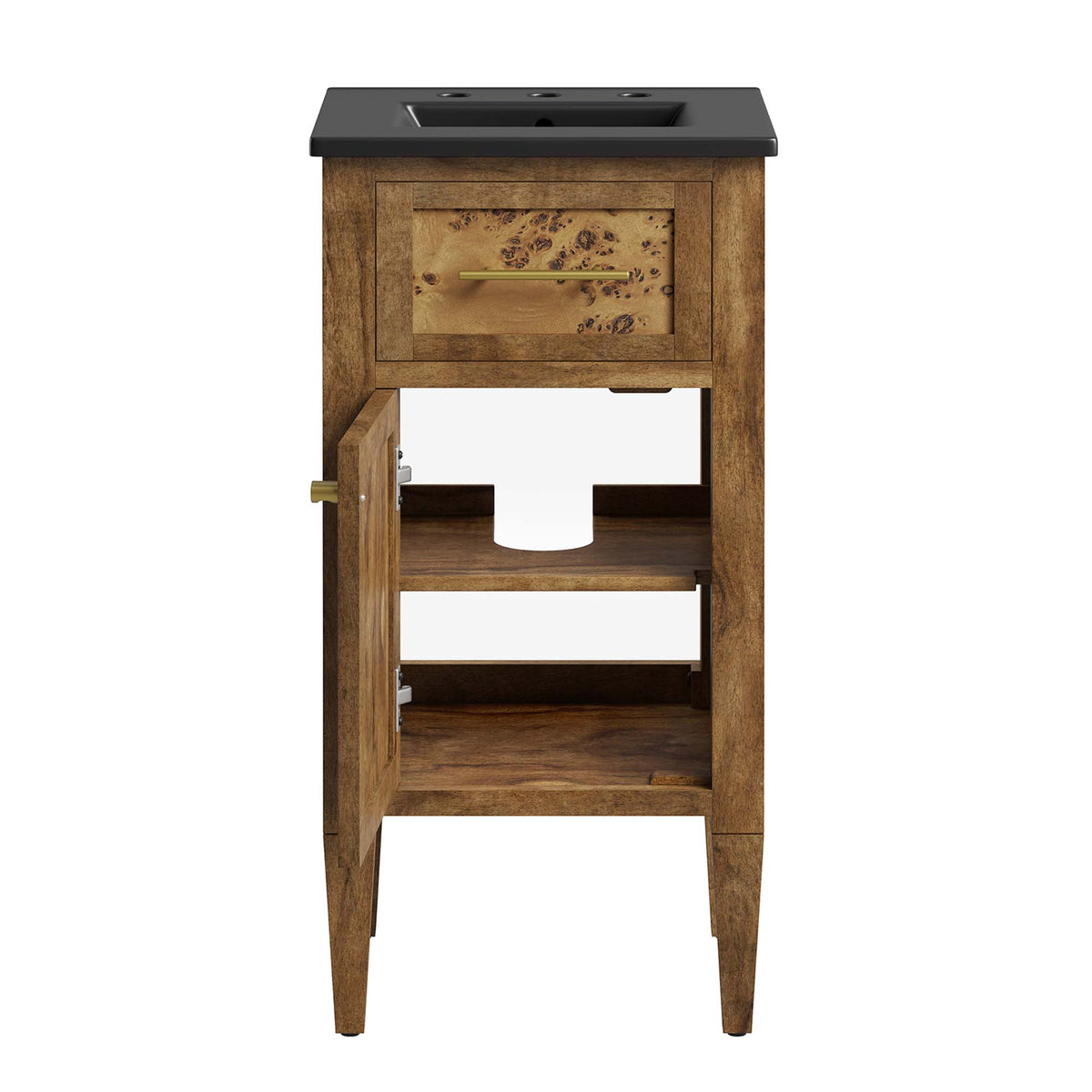 Elysian 18" Wood Bathroom Vanity - Black Brown