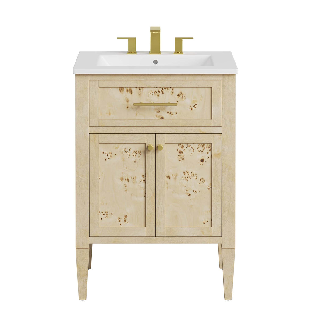Elysian 24" Wood Bathroom Vanity - White Burl