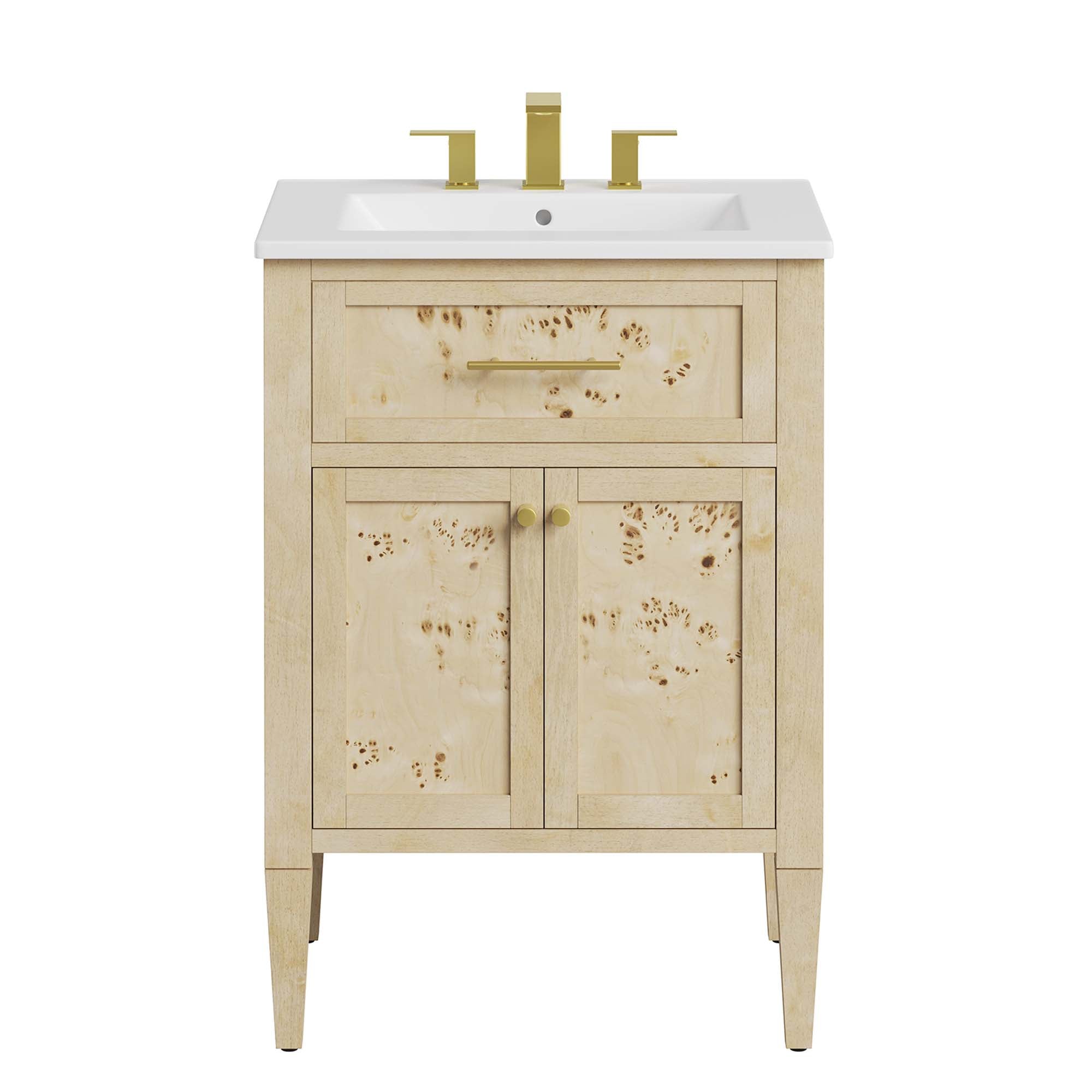 Elysian 24" Wood Bathroom Vanity - White Burl