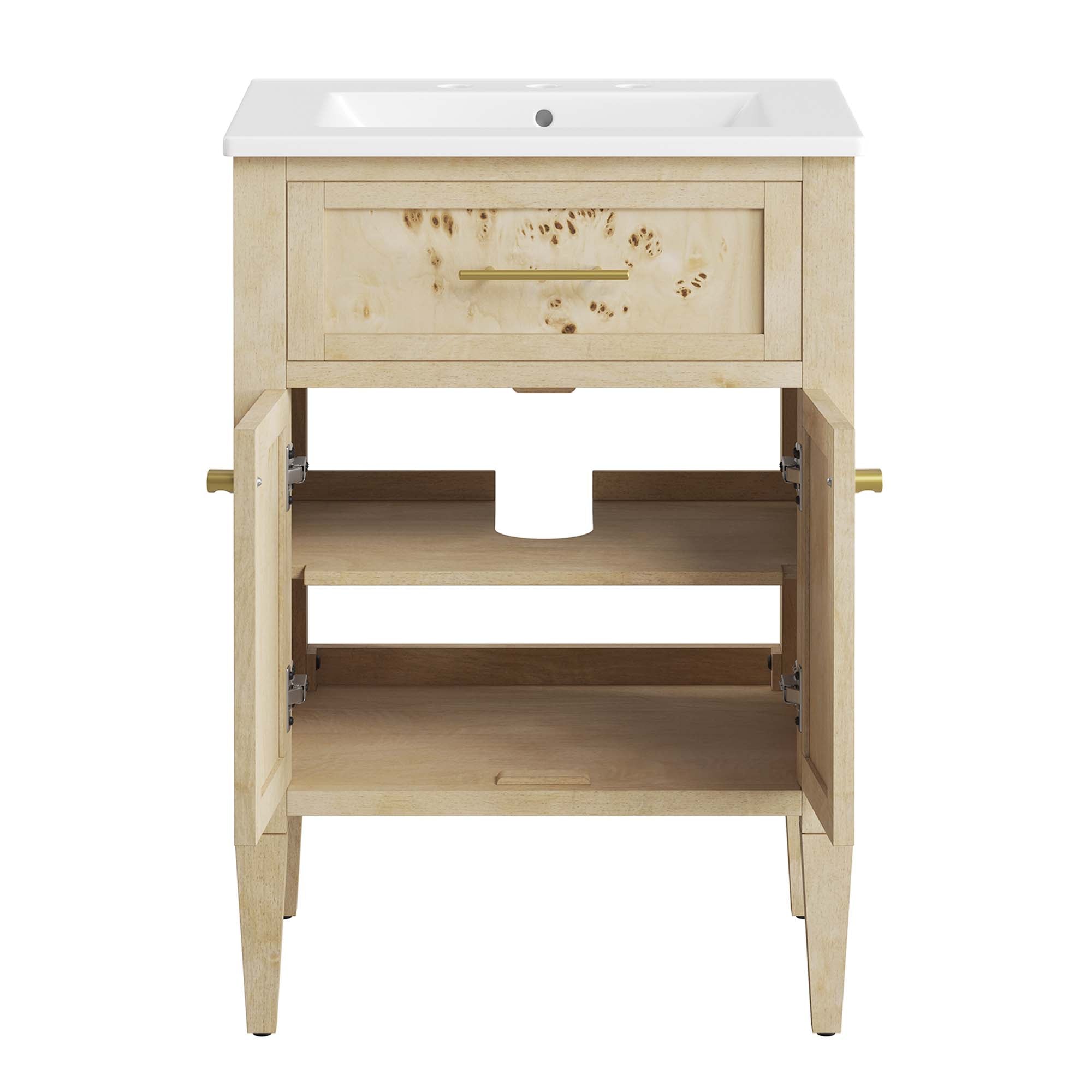 Elysian 24" Wood Bathroom Vanity - White Burl