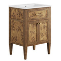 Elysian 24" Wood Bathroom Vanity - White Brown