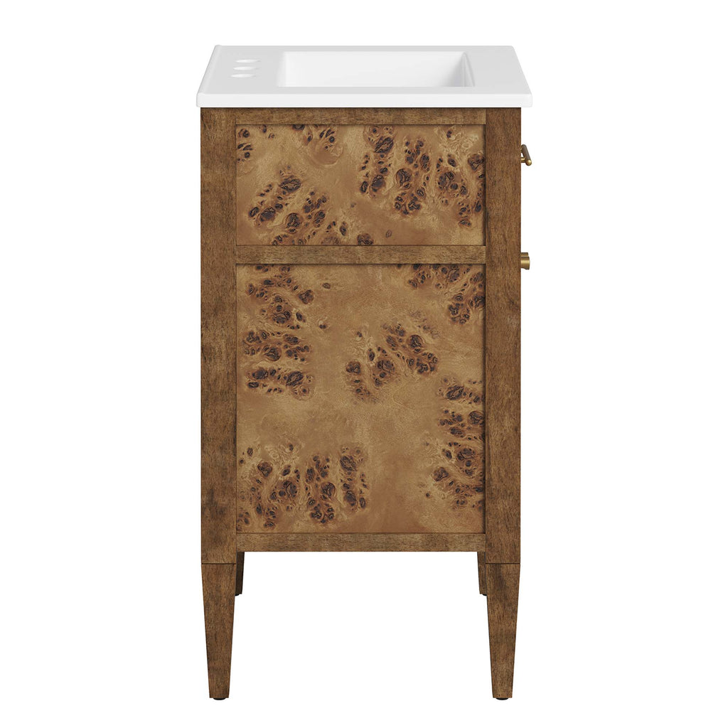 Elysian 24" Wood Bathroom Vanity - White Brown
