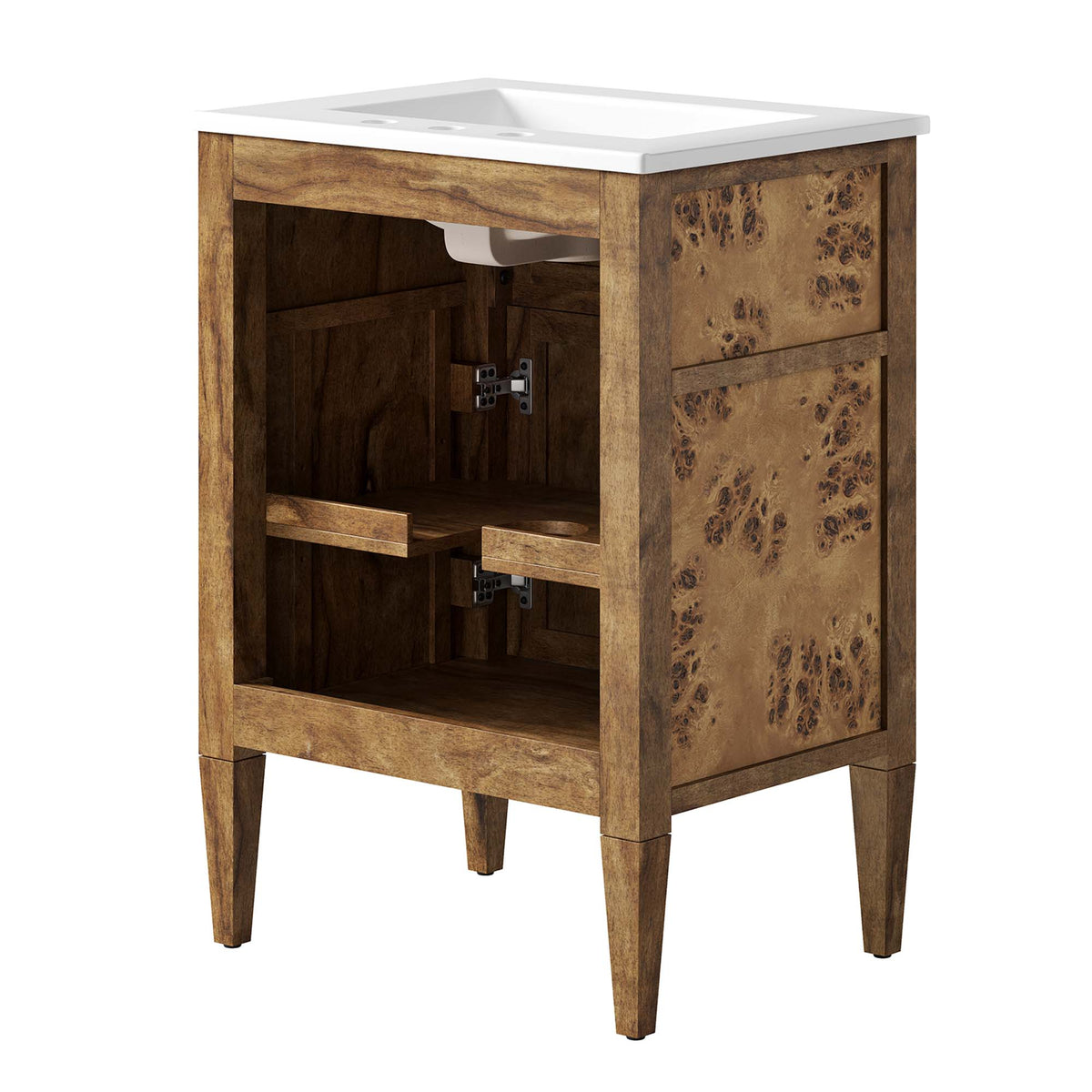 Elysian 24" Wood Bathroom Vanity - White Brown