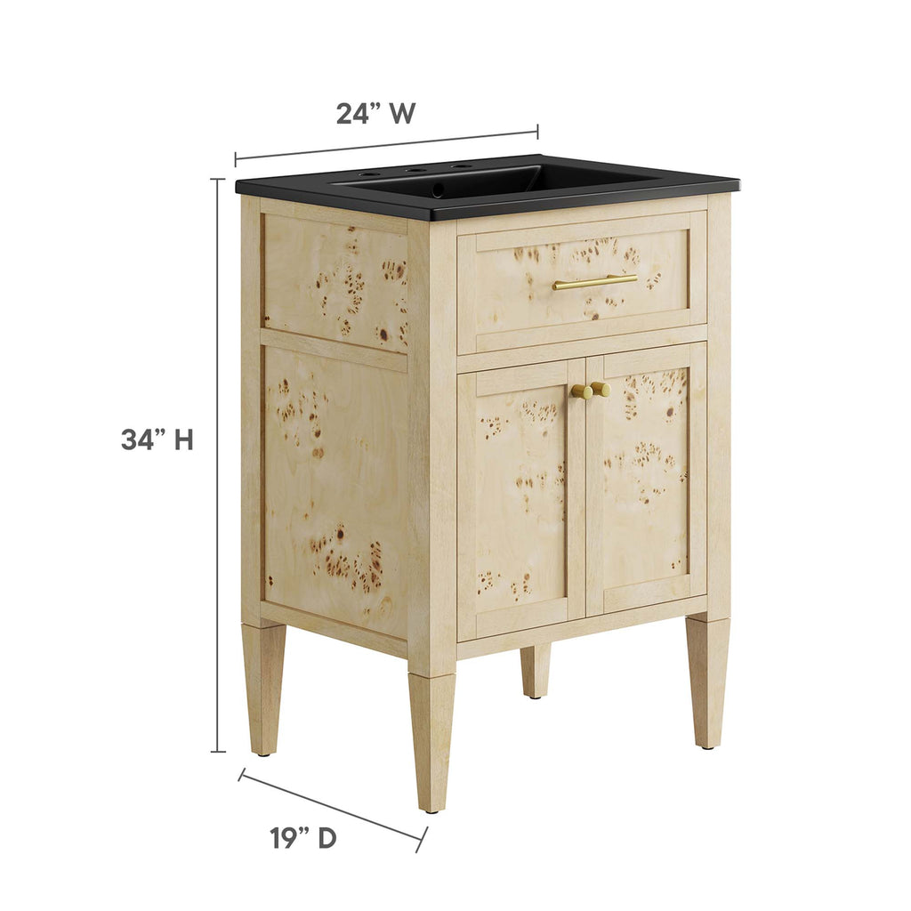 Elysian 24" Wood Bathroom Vanity - Black Burl