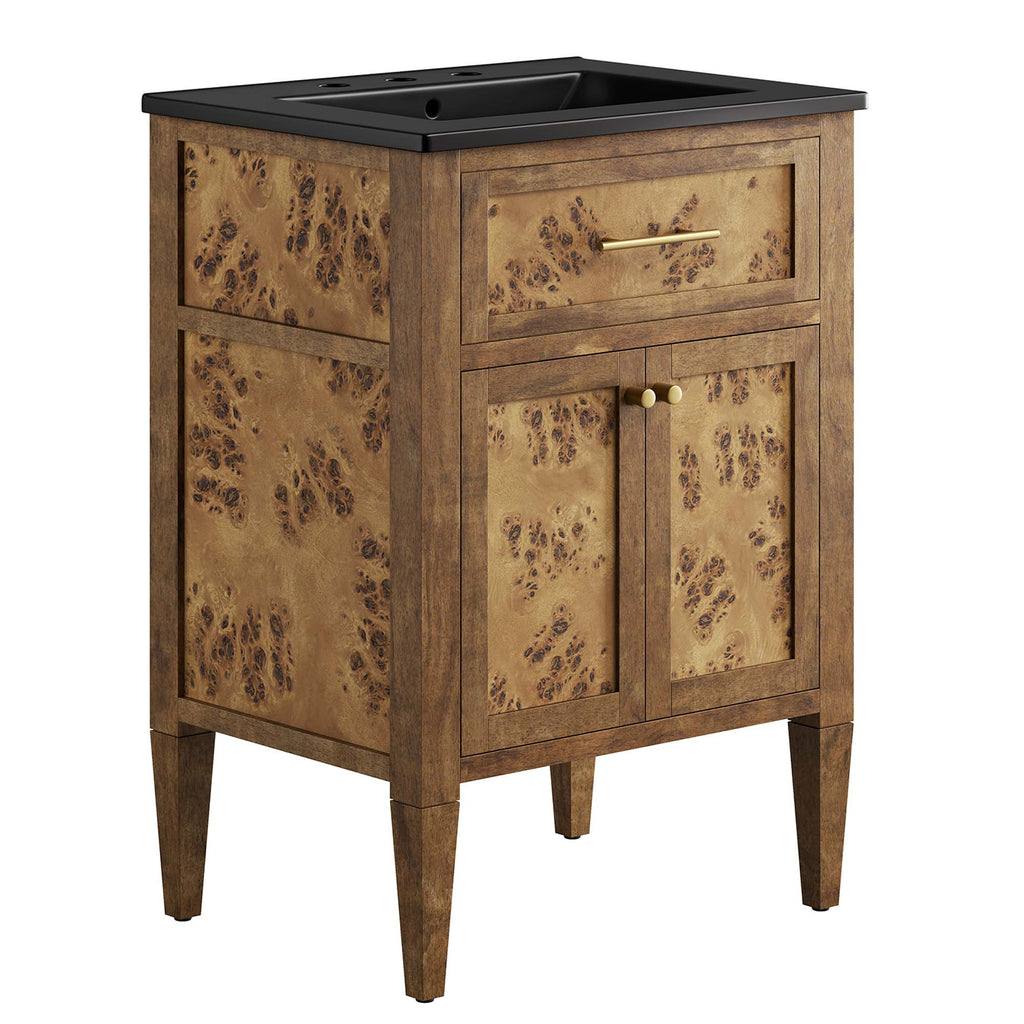 Elysian 24" Wood Bathroom Vanity - Black Brown