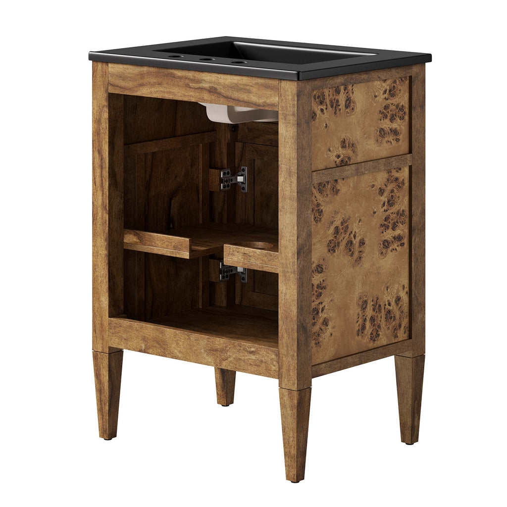 Elysian 24" Wood Bathroom Vanity - Black Brown