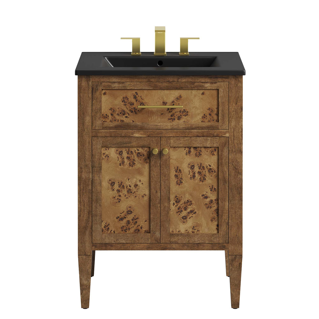 Elysian 24" Wood Bathroom Vanity - Black Brown