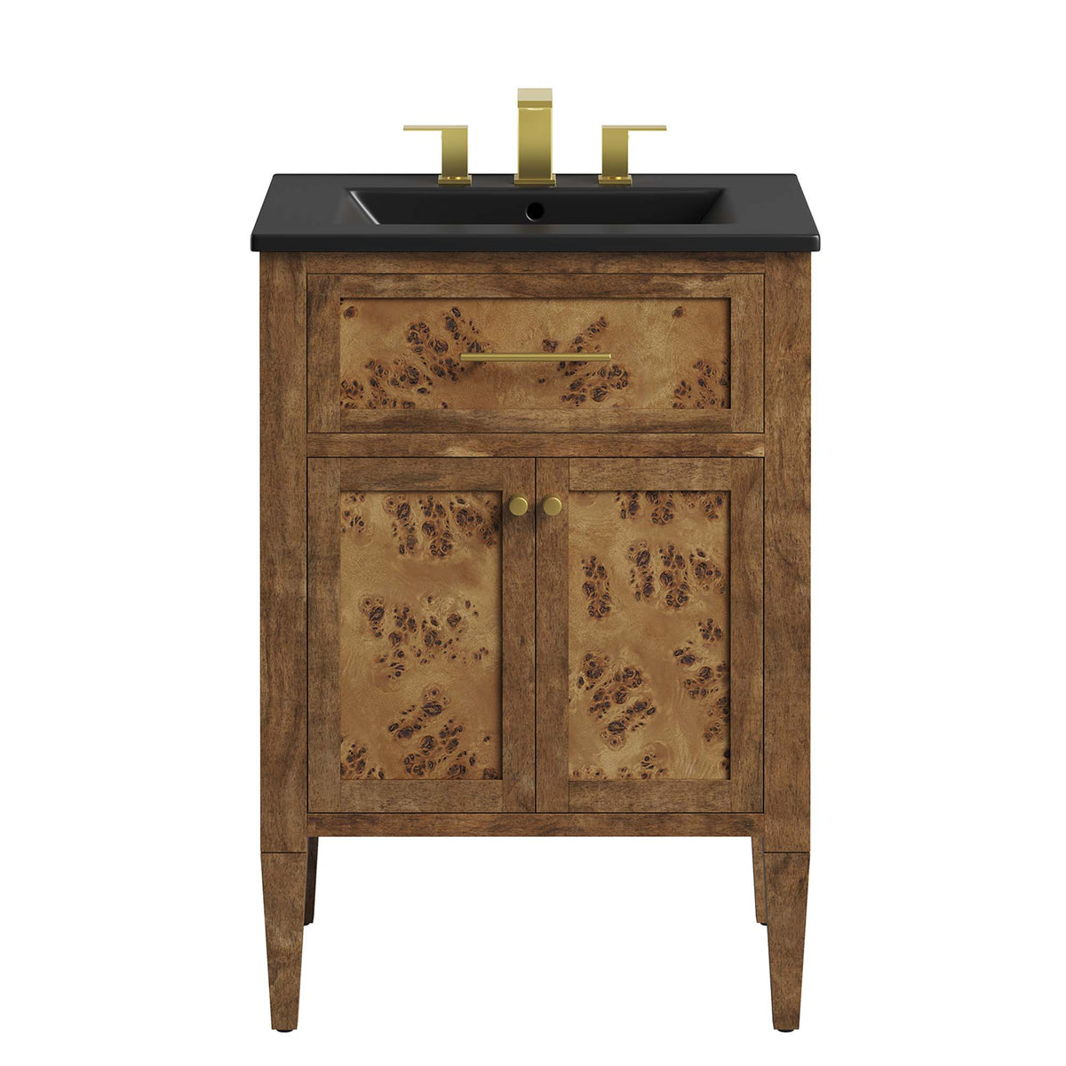 Elysian 24" Wood Bathroom Vanity - Black Brown