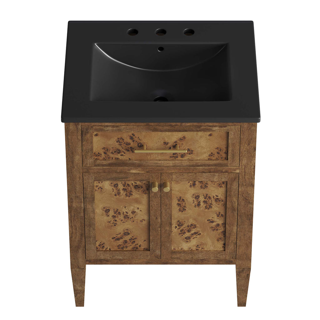 Elysian 24" Wood Bathroom Vanity - Black Brown