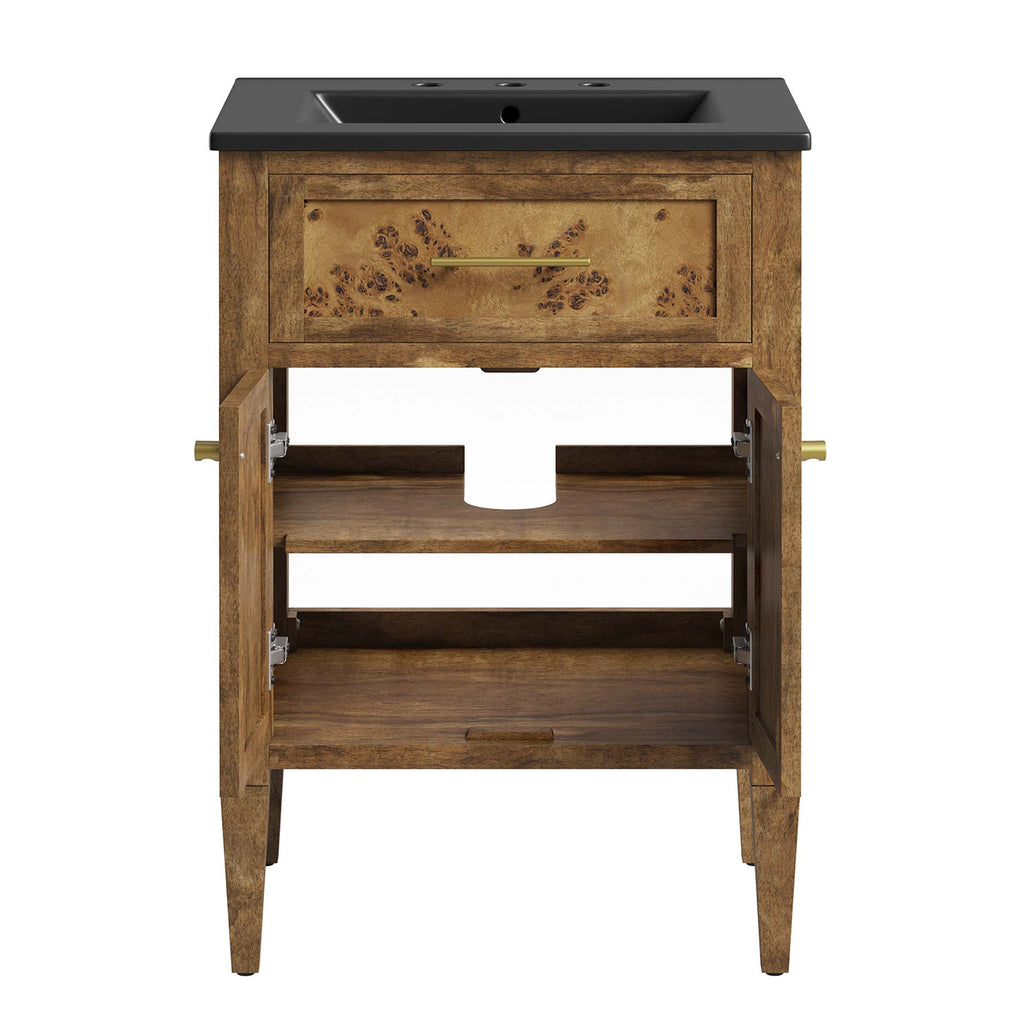 Elysian 24" Wood Bathroom Vanity - Black Brown