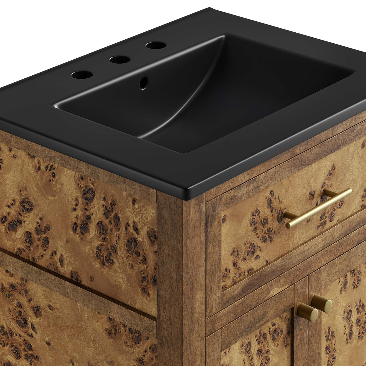 Elysian 24" Wood Bathroom Vanity - Black Brown