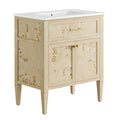 Elysian 30" Wood Bathroom Vanity - White Burl
