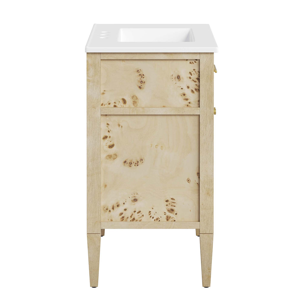 Elysian 30" Wood Bathroom Vanity - White Burl