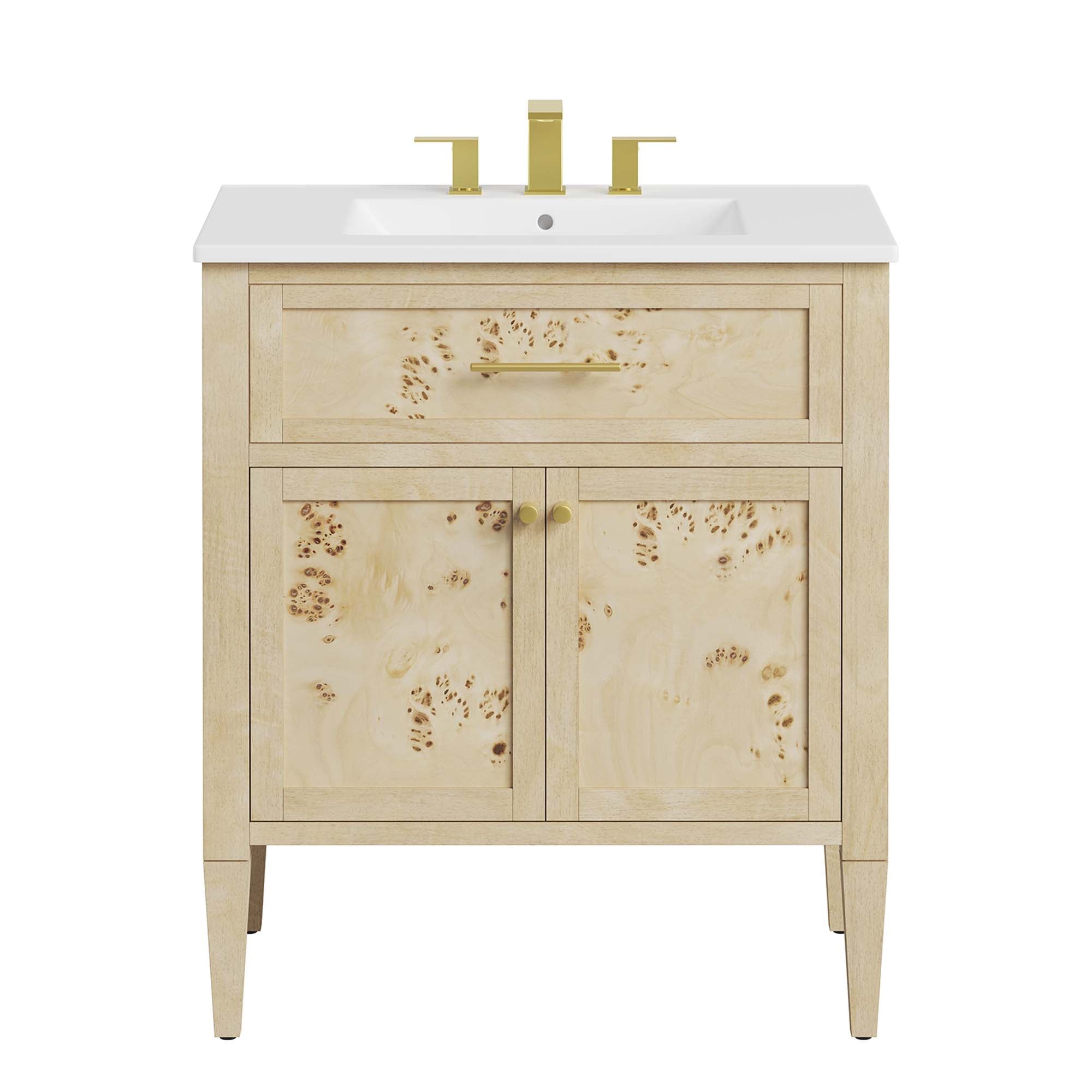 Elysian 30" Wood Bathroom Vanity - White Burl