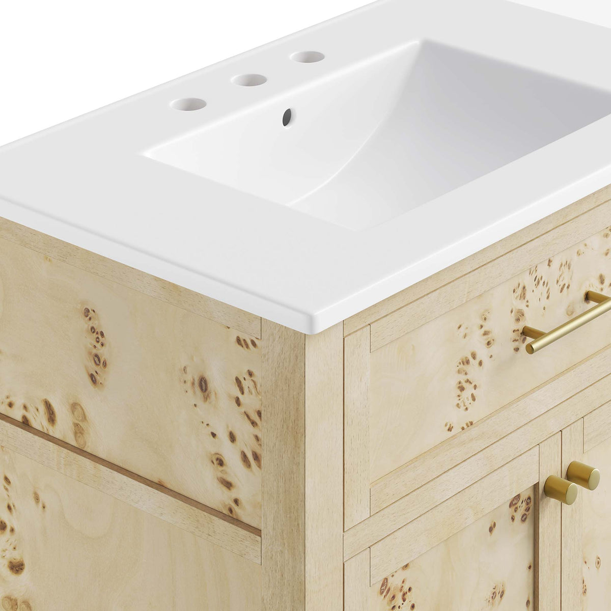 Elysian 30" Wood Bathroom Vanity - White Burl