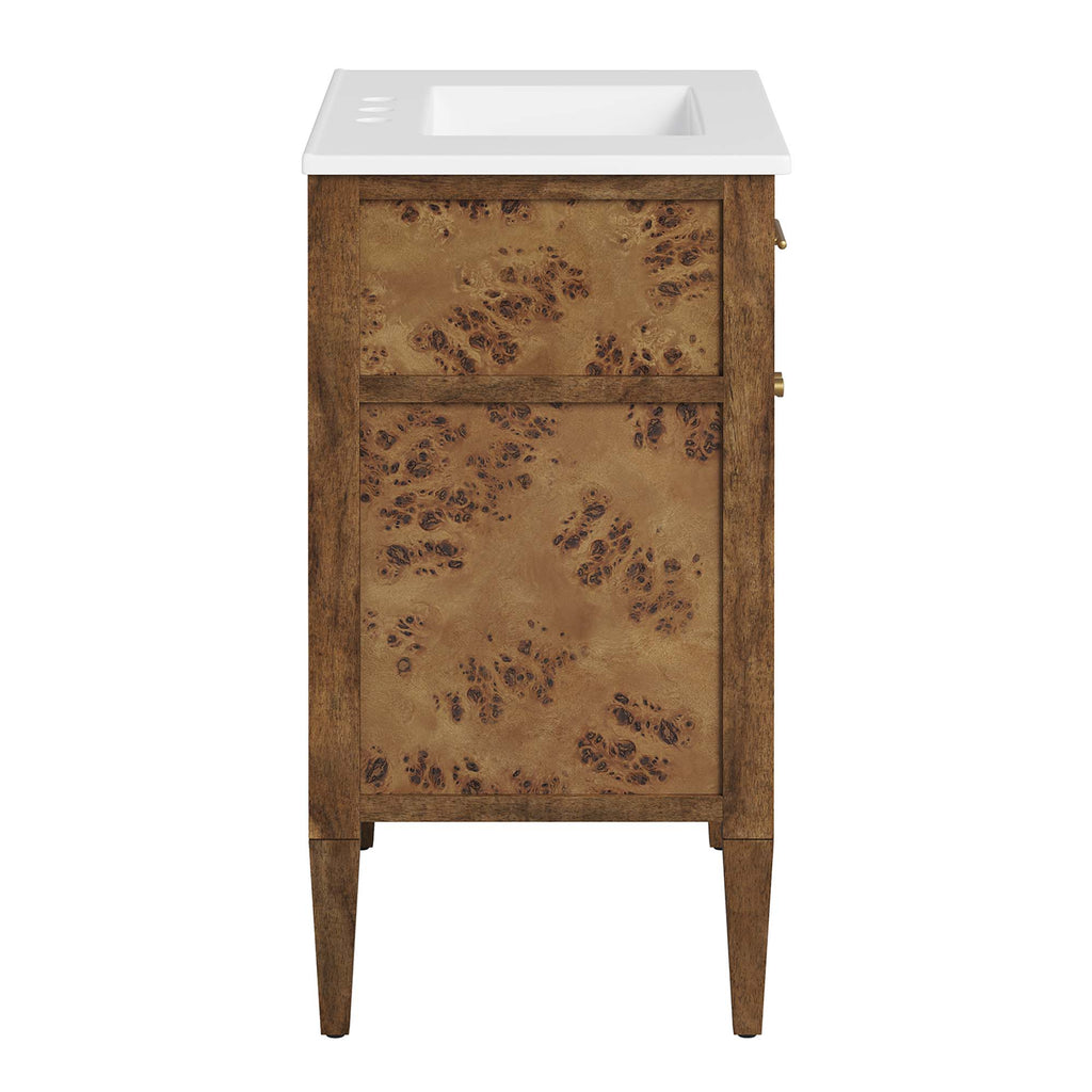 Elysian 30" Wood Bathroom Vanity - White Brown