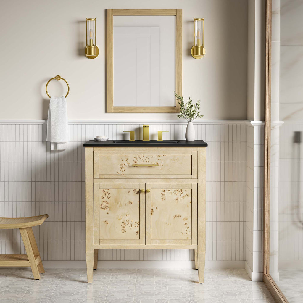 Elysian 30" Wood Bathroom Vanity - Black Burl
