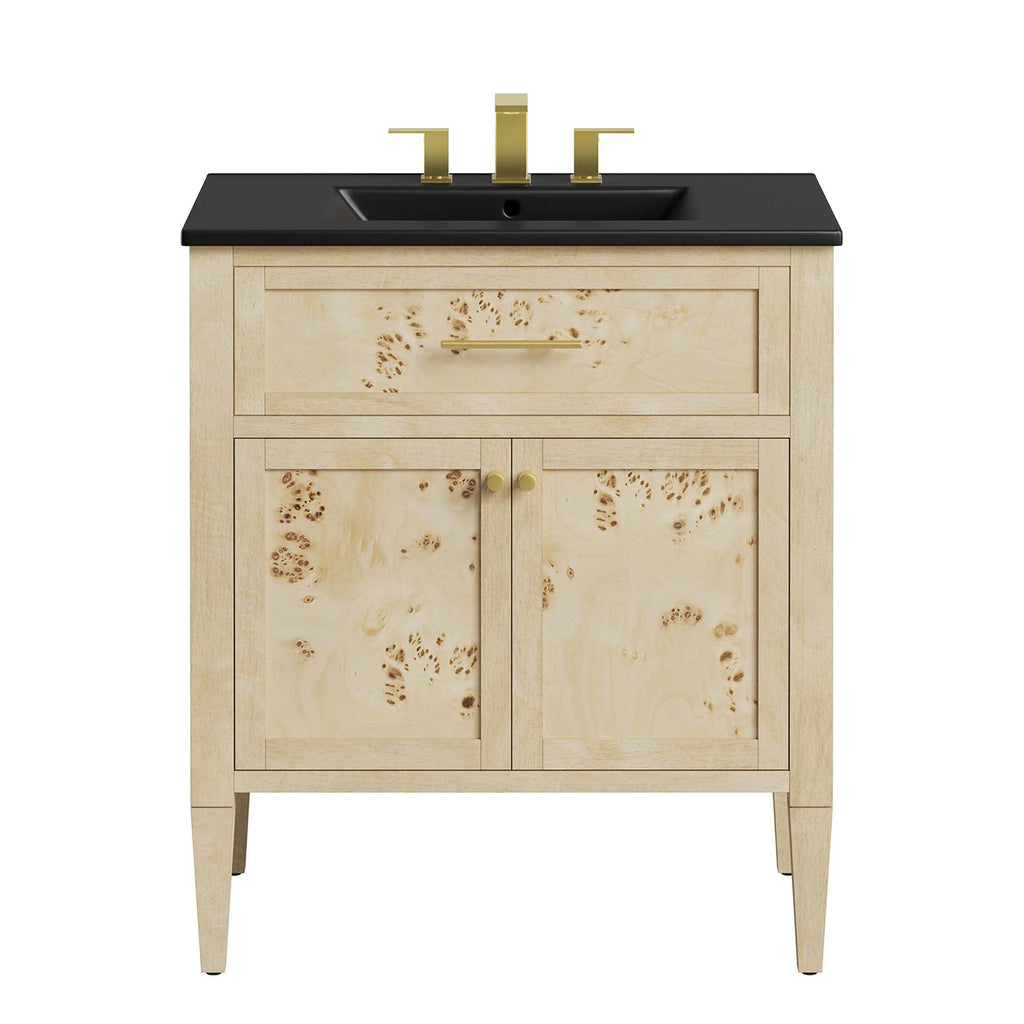 Elysian 30" Wood Bathroom Vanity - Black Burl