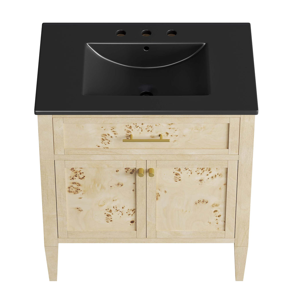 Elysian 30" Wood Bathroom Vanity - Black Burl