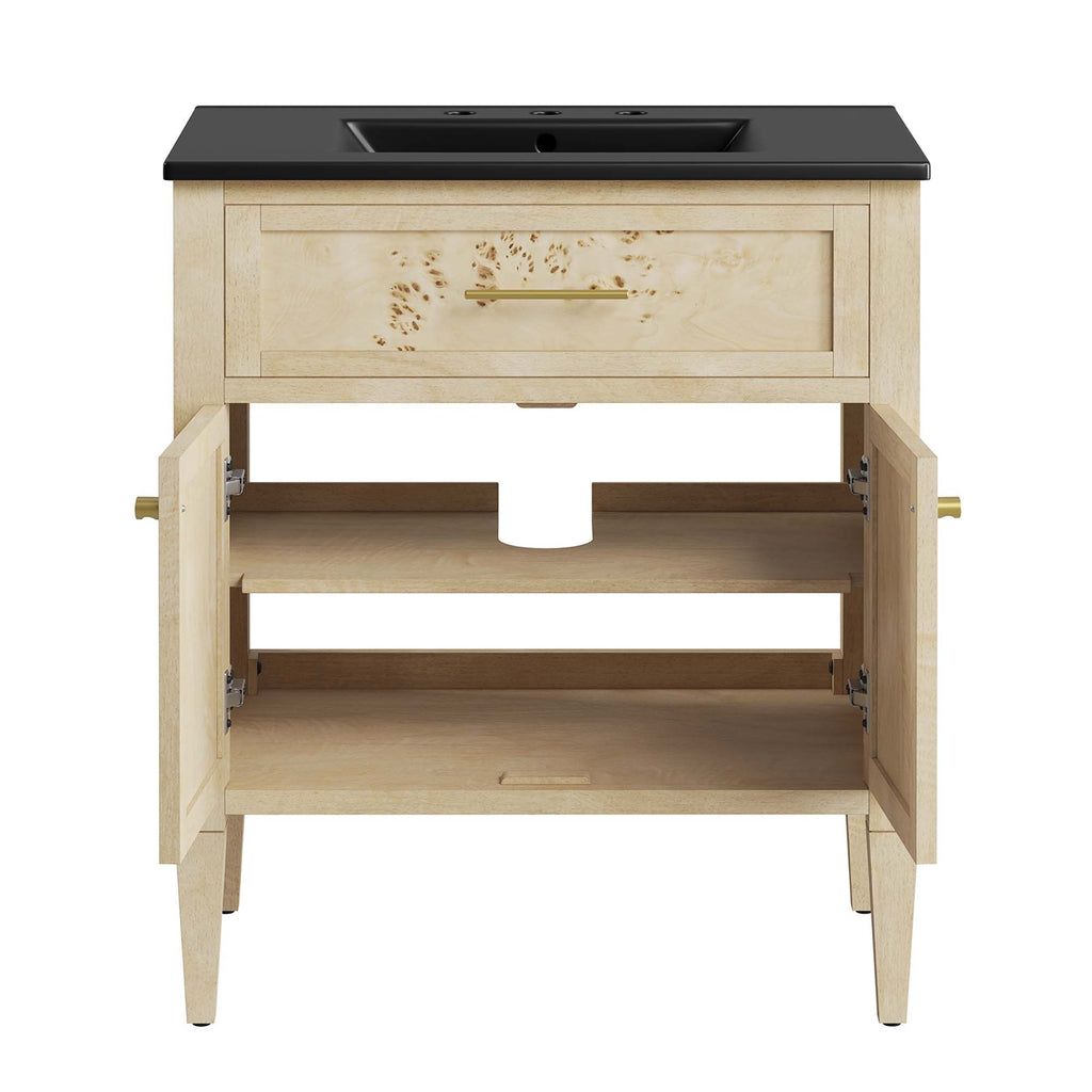 Elysian 30" Wood Bathroom Vanity - Black Burl