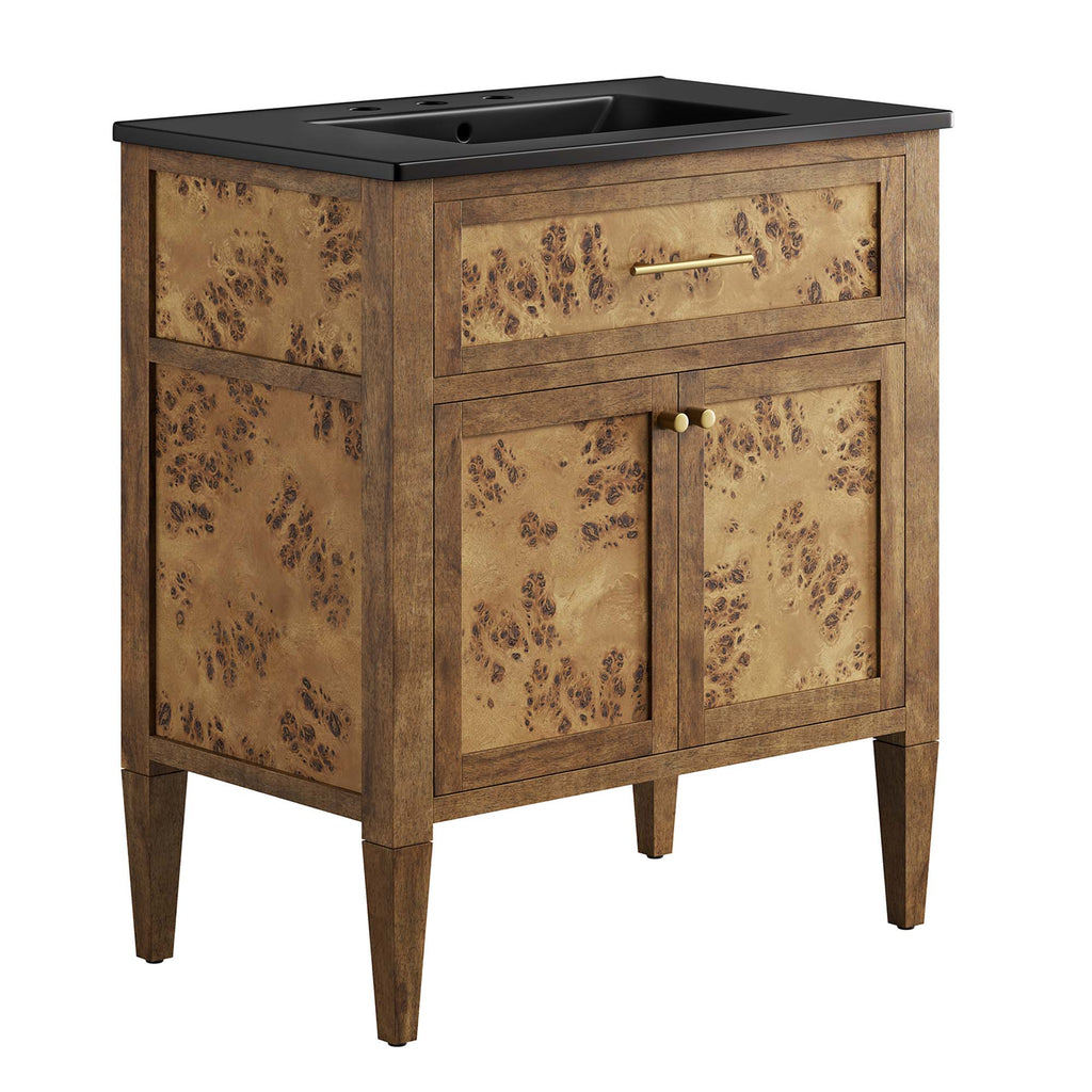 Elysian 30" Wood Bathroom Vanity - Black Brown