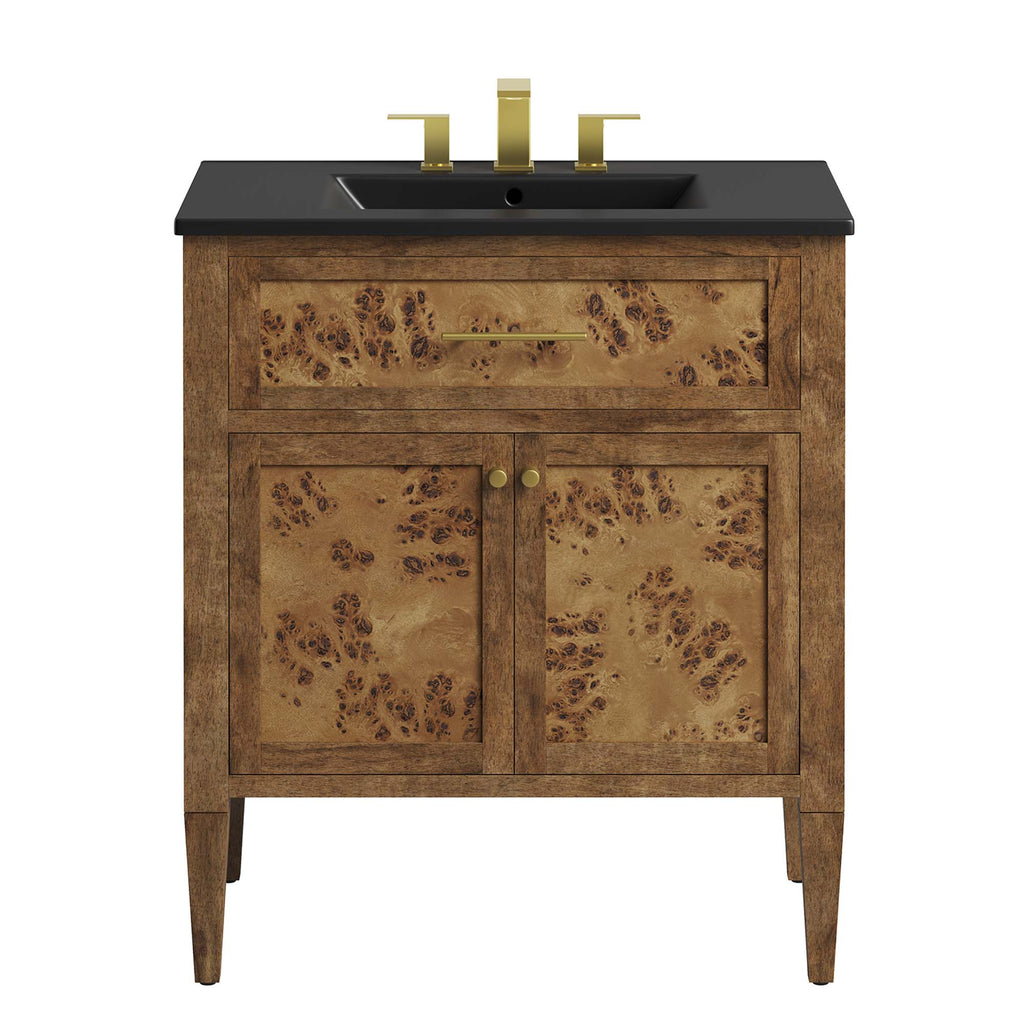 Elysian 30" Wood Bathroom Vanity - Black Brown