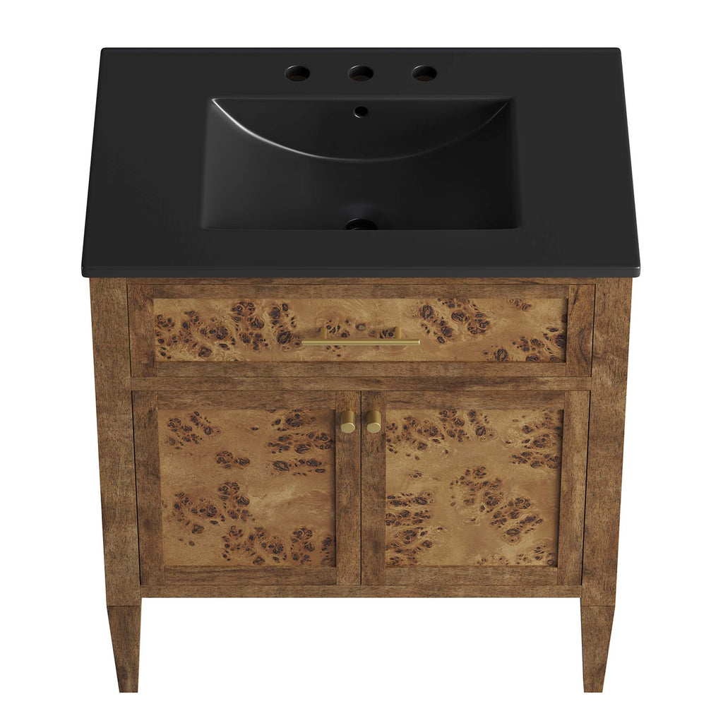 Elysian 30" Wood Bathroom Vanity - Black Brown