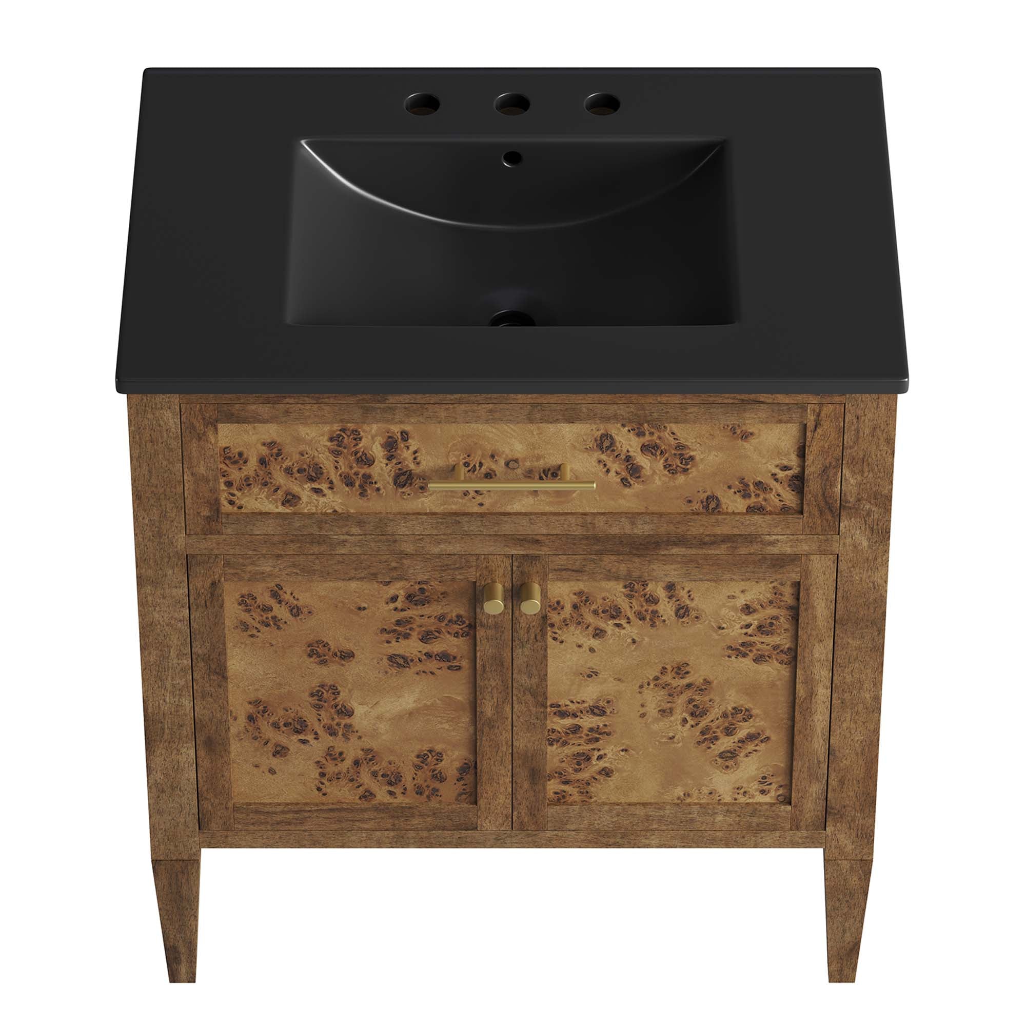 Elysian 30" Wood Bathroom Vanity - Black Brown