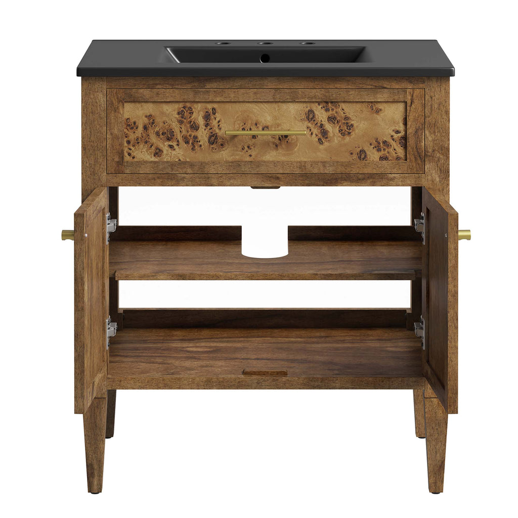 Elysian 30" Wood Bathroom Vanity - Black Brown