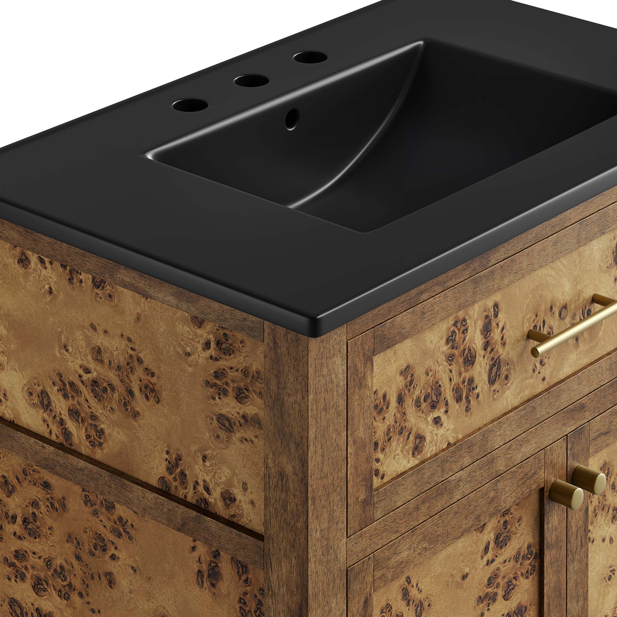 Elysian 30" Wood Bathroom Vanity - Black Brown
