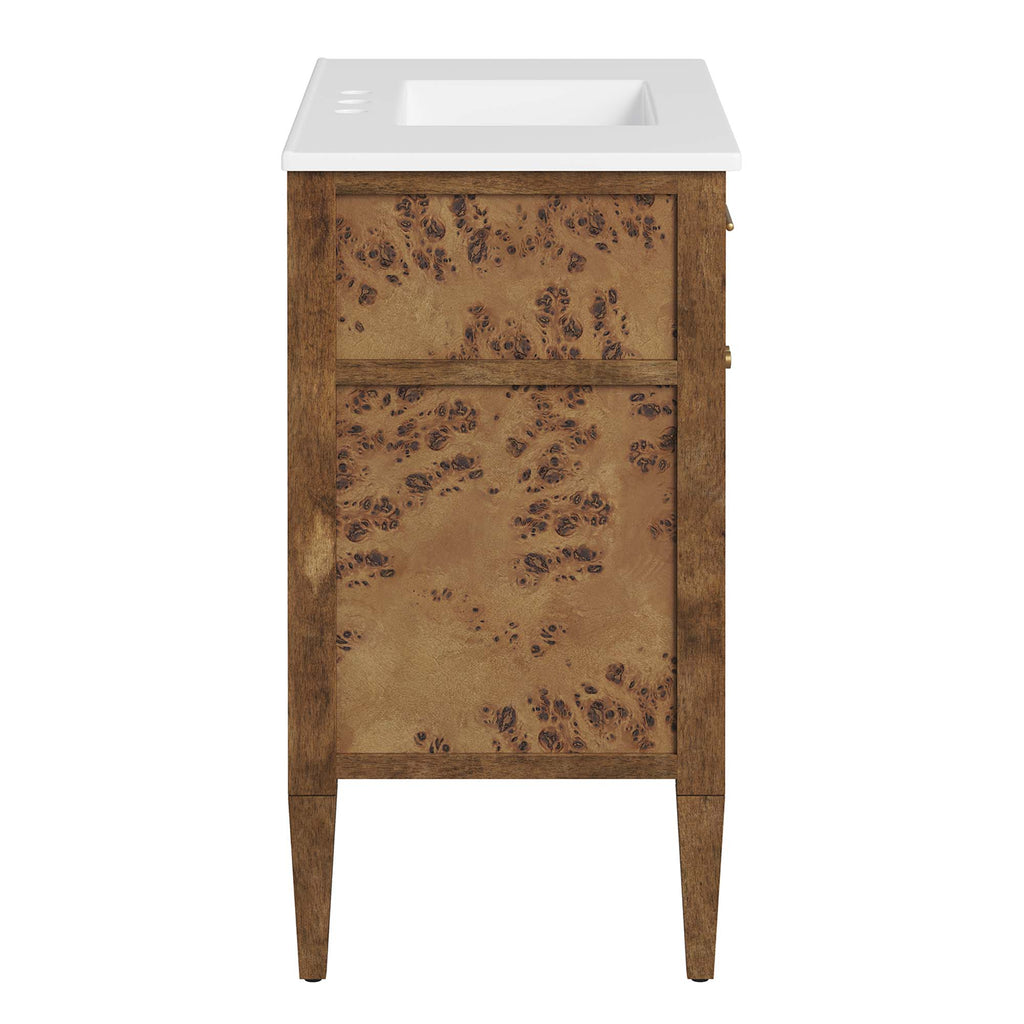 Elysian 36" Wood Bathroom Vanity - White Brown