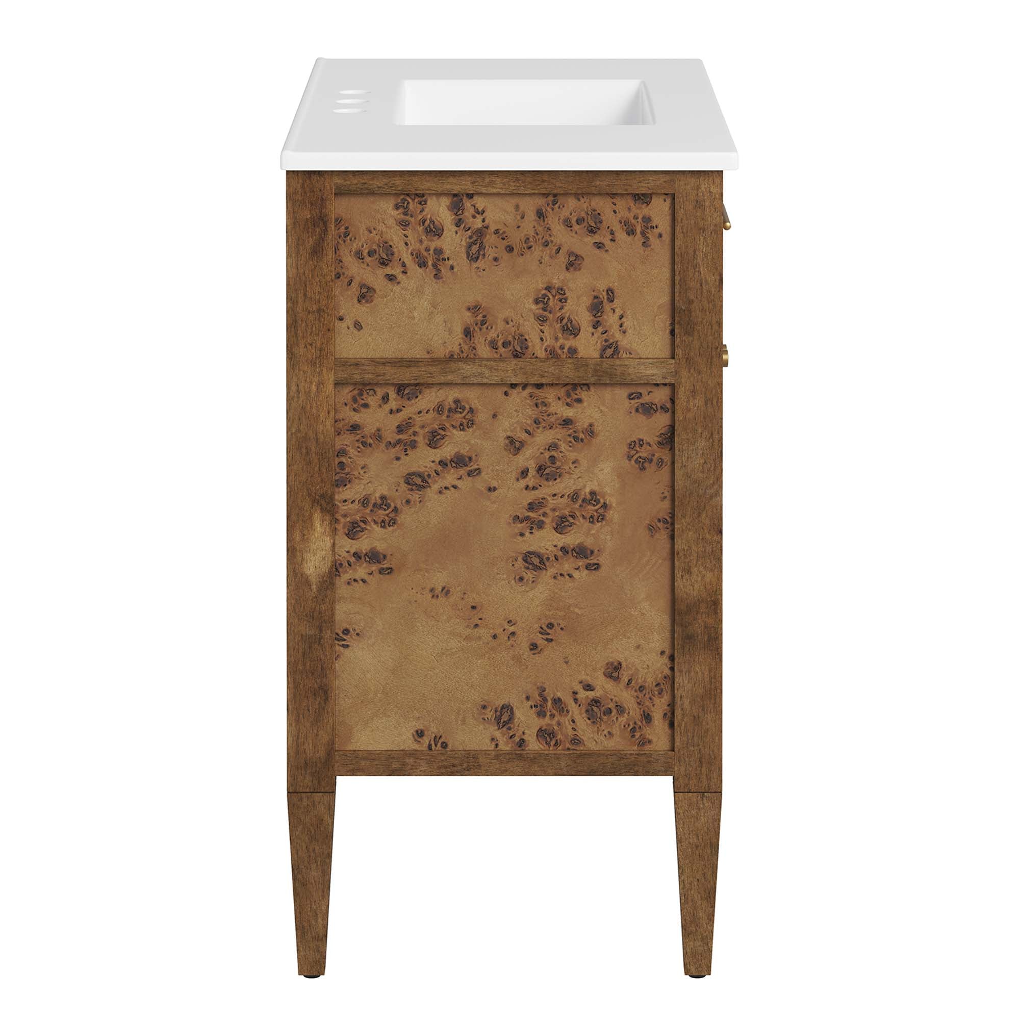 Elysian 36" Wood Bathroom Vanity - White Brown