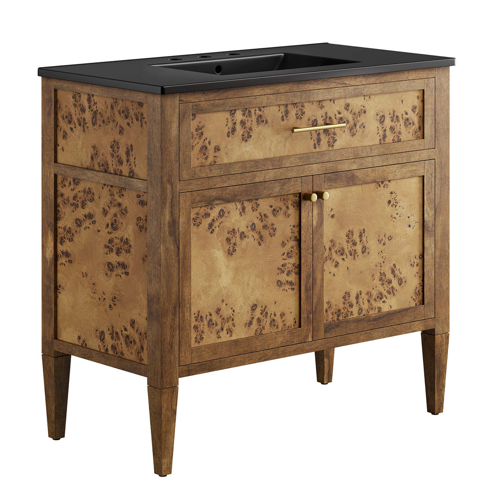 Elysian 36" Wood Bathroom Vanity - Black Brown
