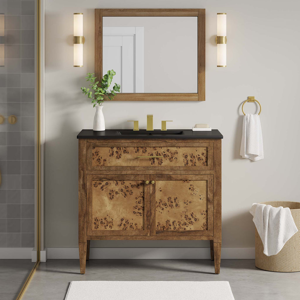 Elysian 36" Wood Bathroom Vanity - Black Brown
