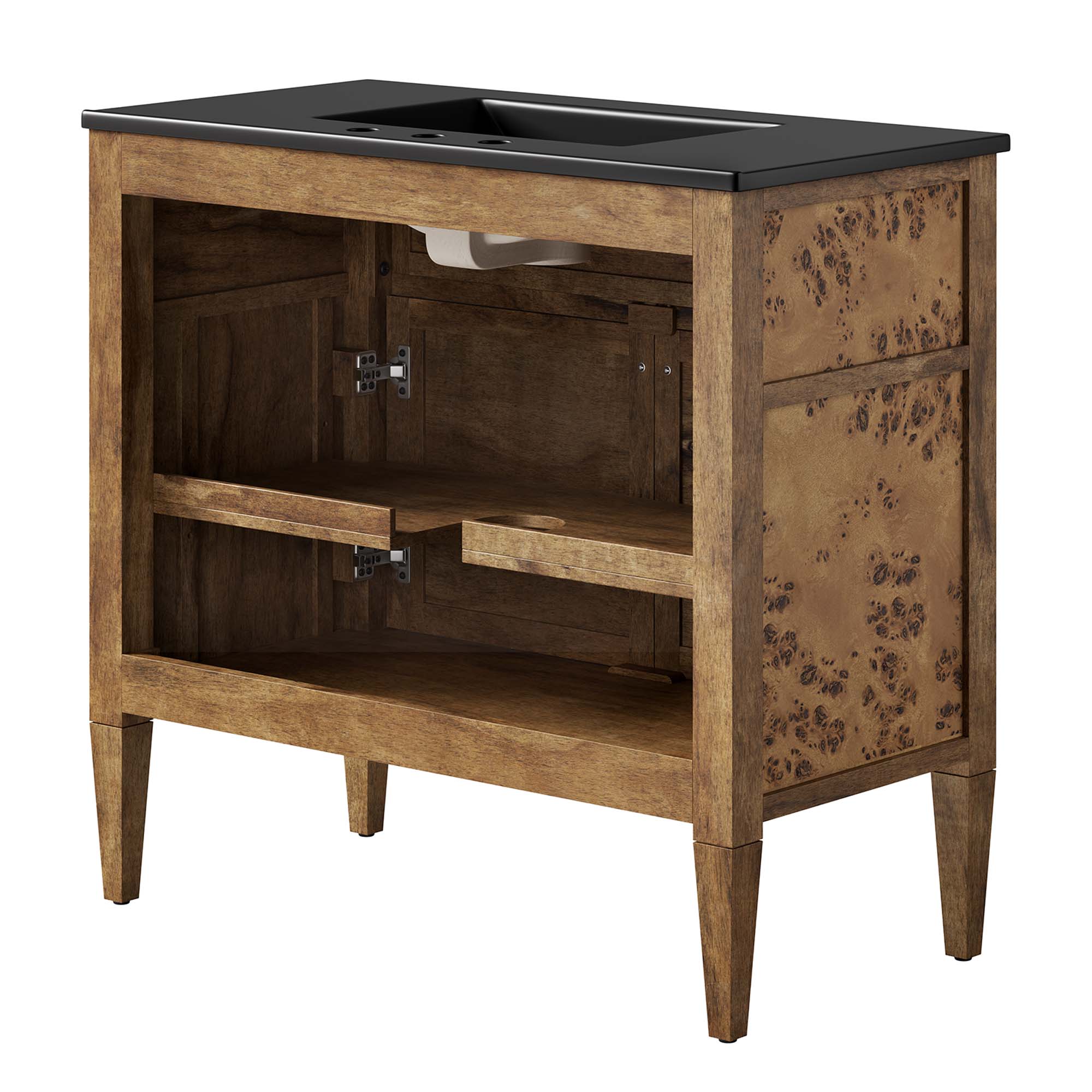 Elysian 36" Wood Bathroom Vanity - Black Brown