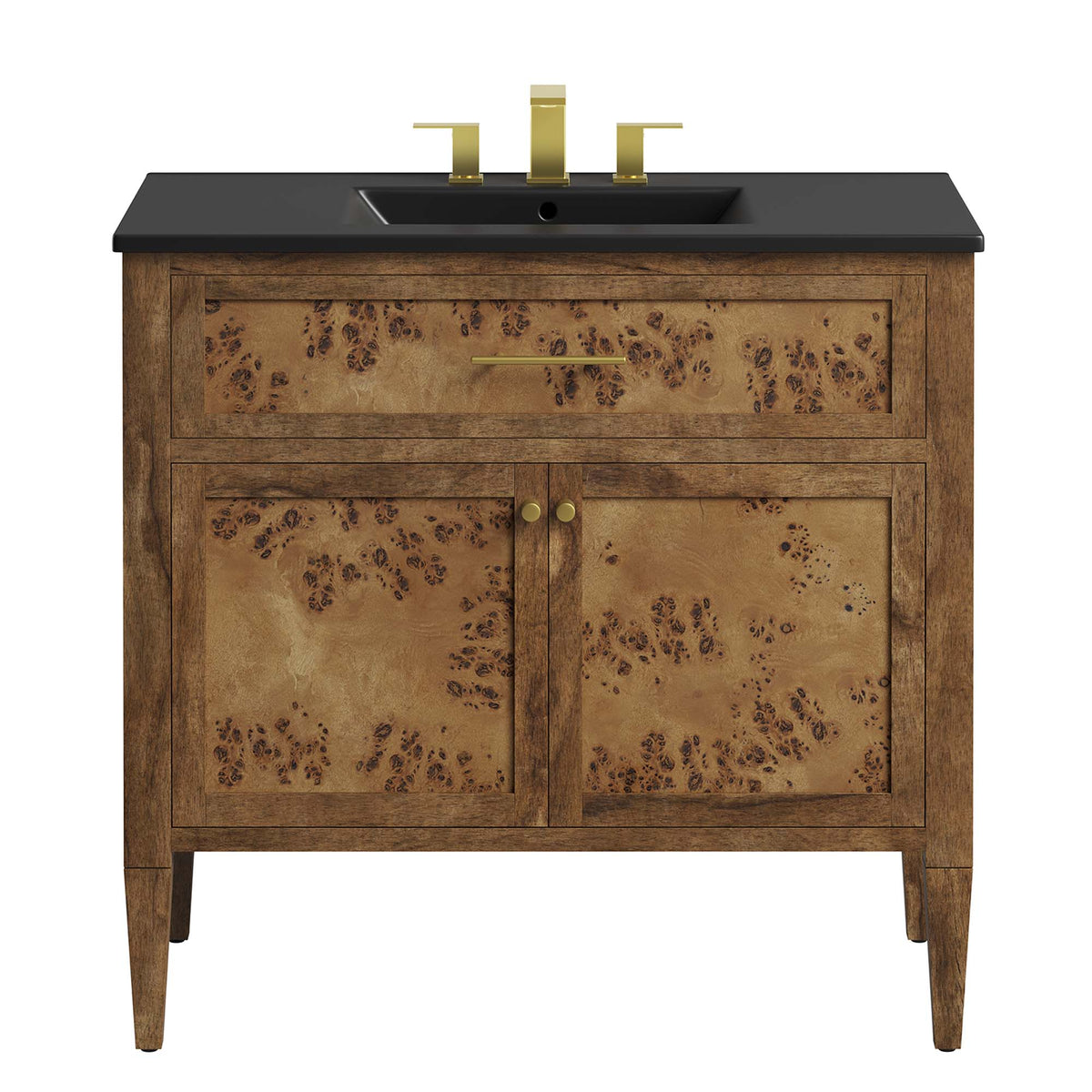 Elysian 36" Wood Bathroom Vanity - Black Brown
