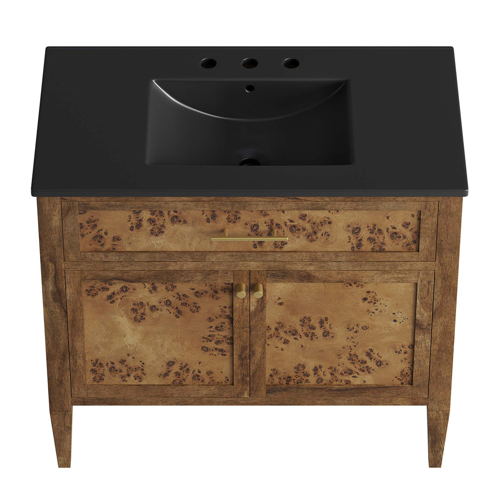 Elysian 36" Wood Bathroom Vanity - Black Brown