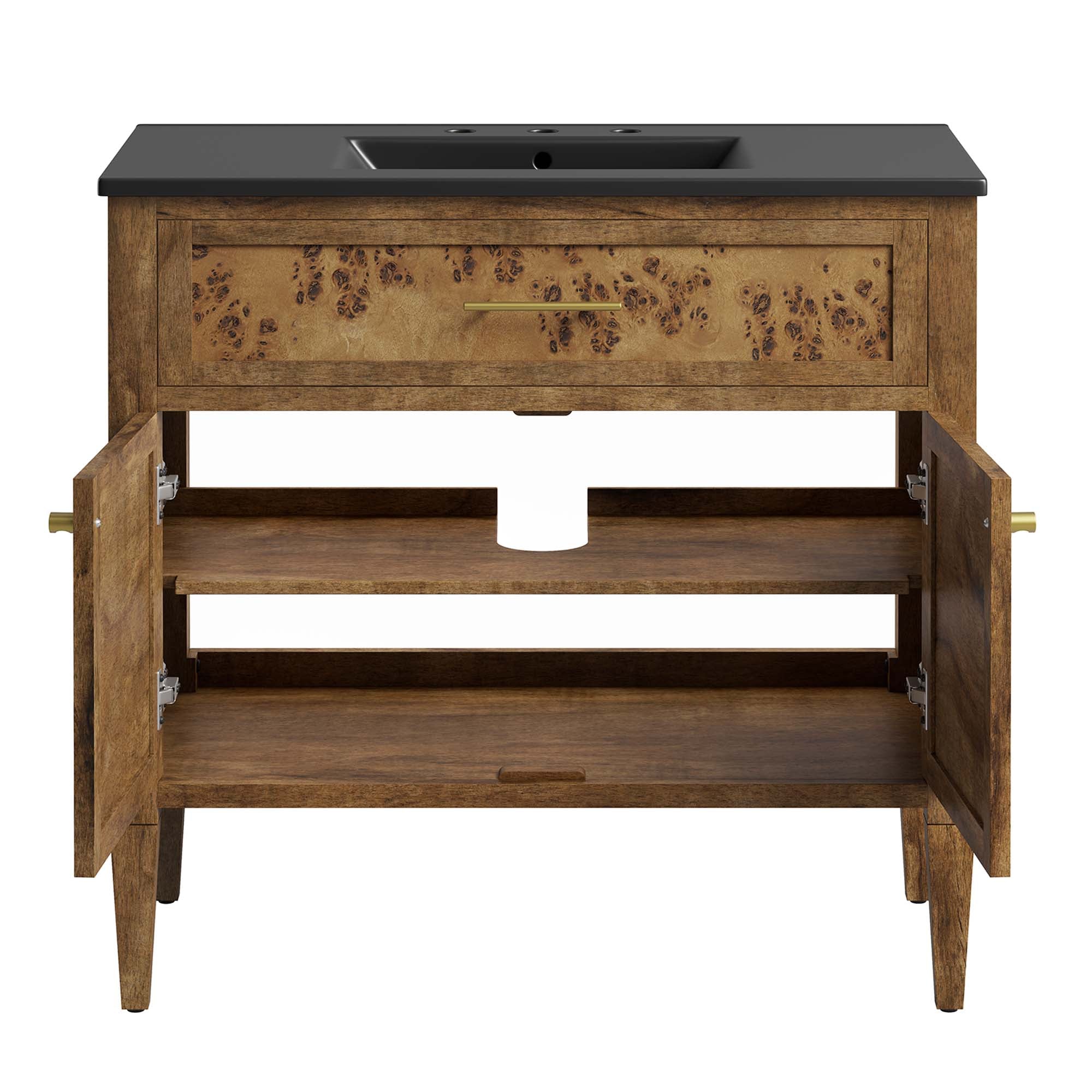 Elysian 36" Wood Bathroom Vanity - Black Brown