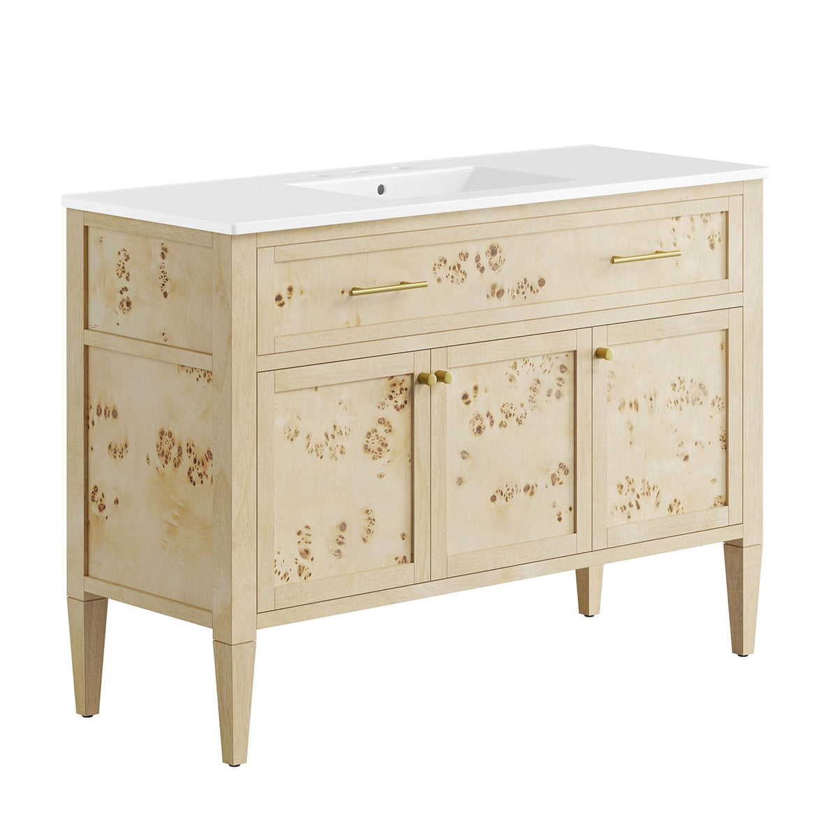 Elysian 48" Wood Single Sink Bathroom Vanity - White Burl