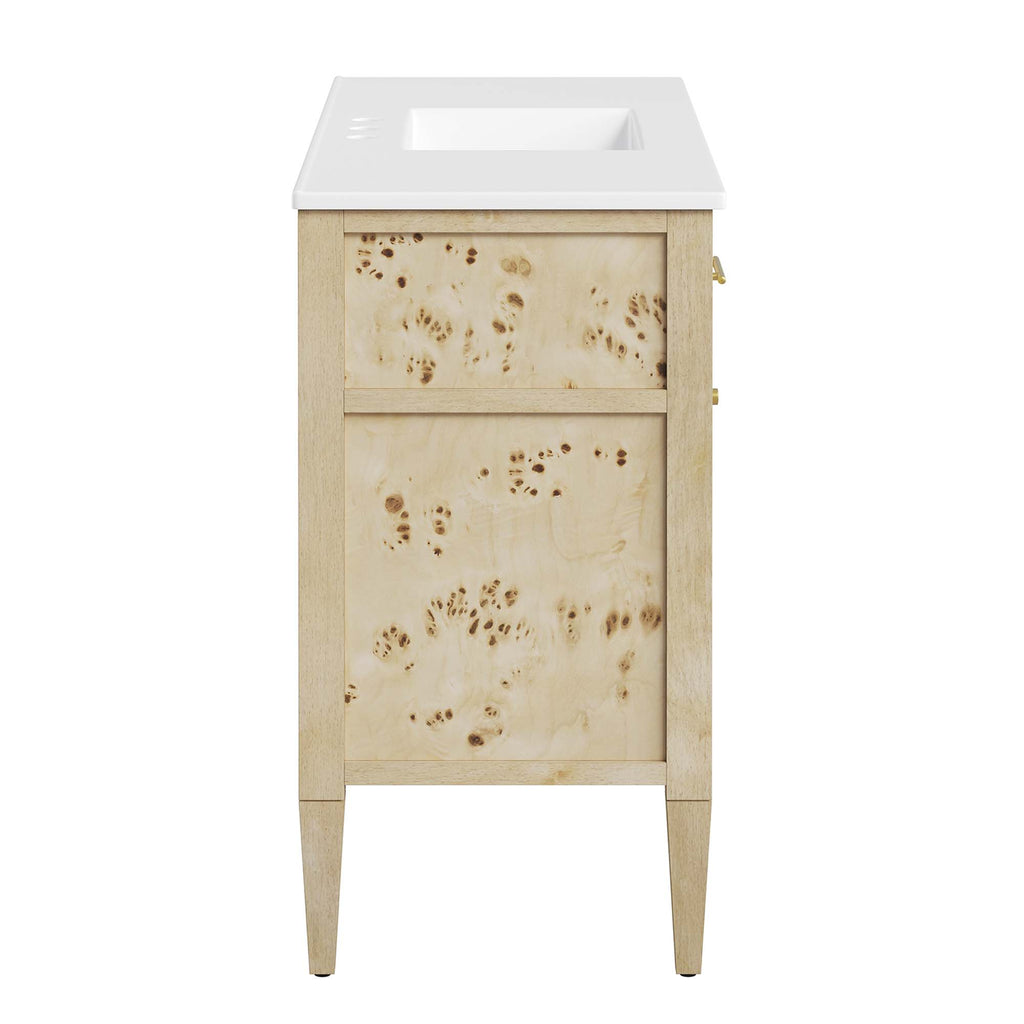 Elysian 48" Wood Single Sink Bathroom Vanity - White Burl