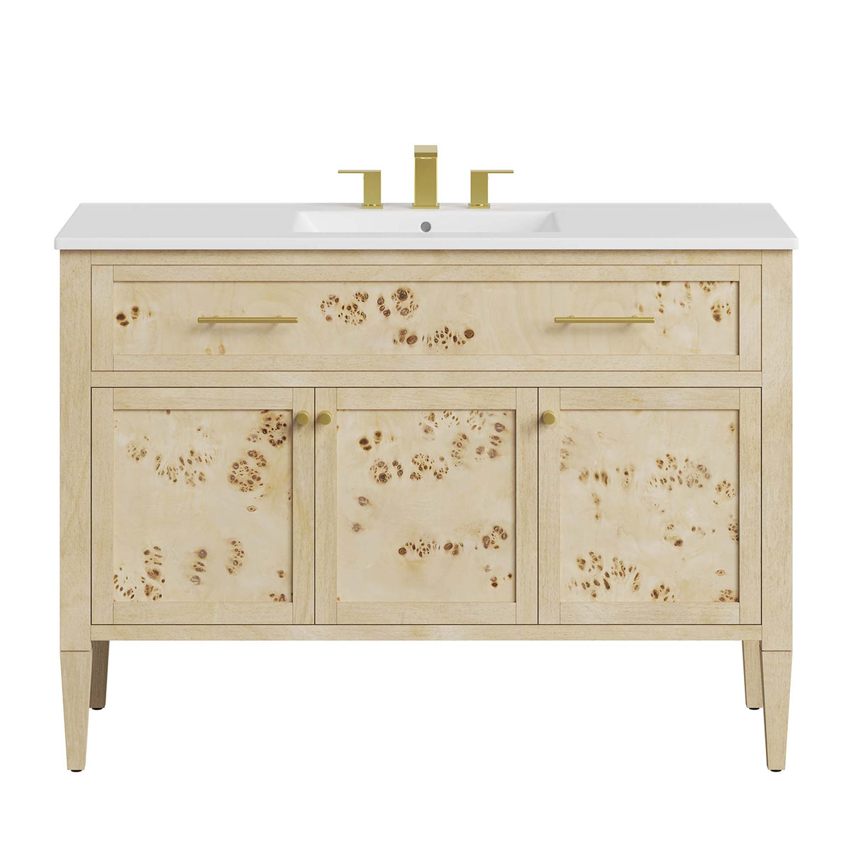Elysian 48" Wood Single Sink Bathroom Vanity - White Burl