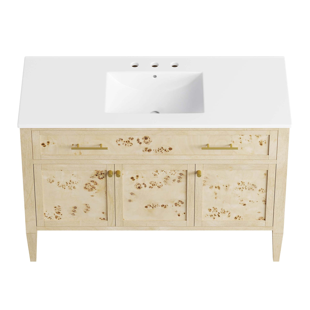 Elysian 48" Wood Single Sink Bathroom Vanity - White Burl