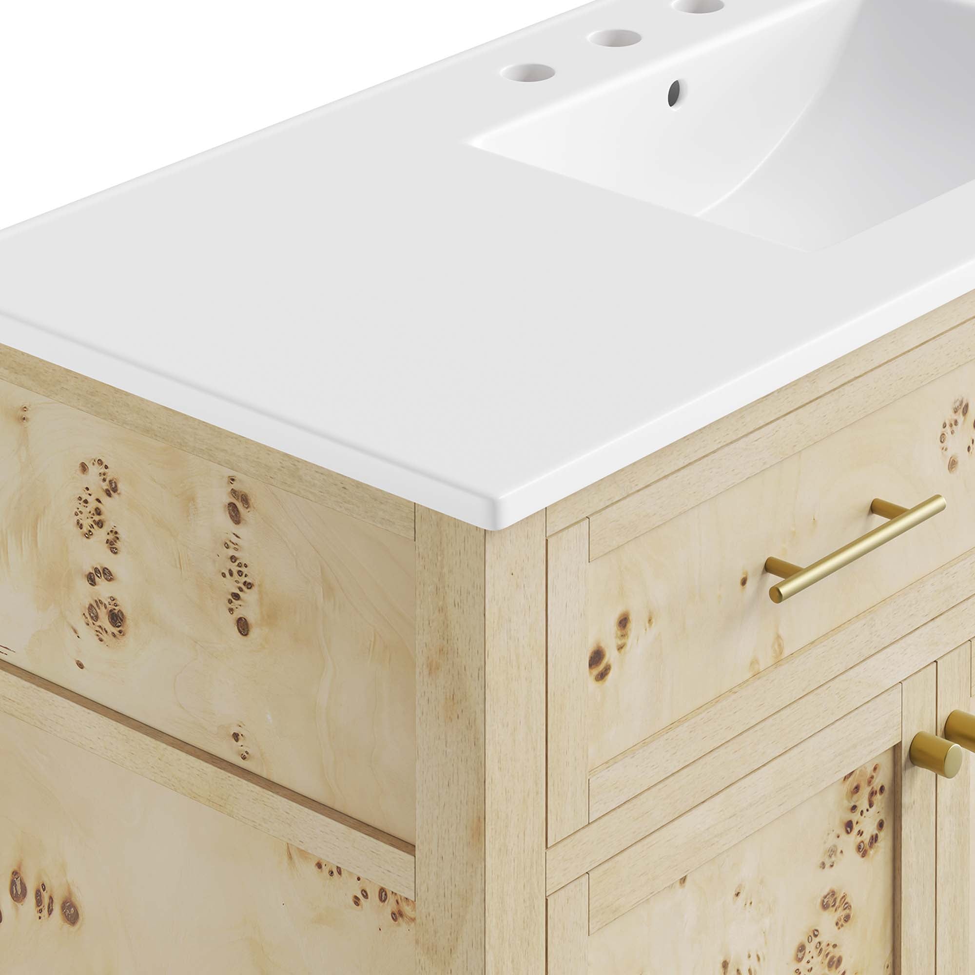 Elysian 48" Wood Single Sink Bathroom Vanity - White Burl