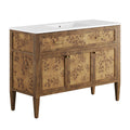 Elysian 48" Wood Single Sink Bathroom Vanity - White Brown