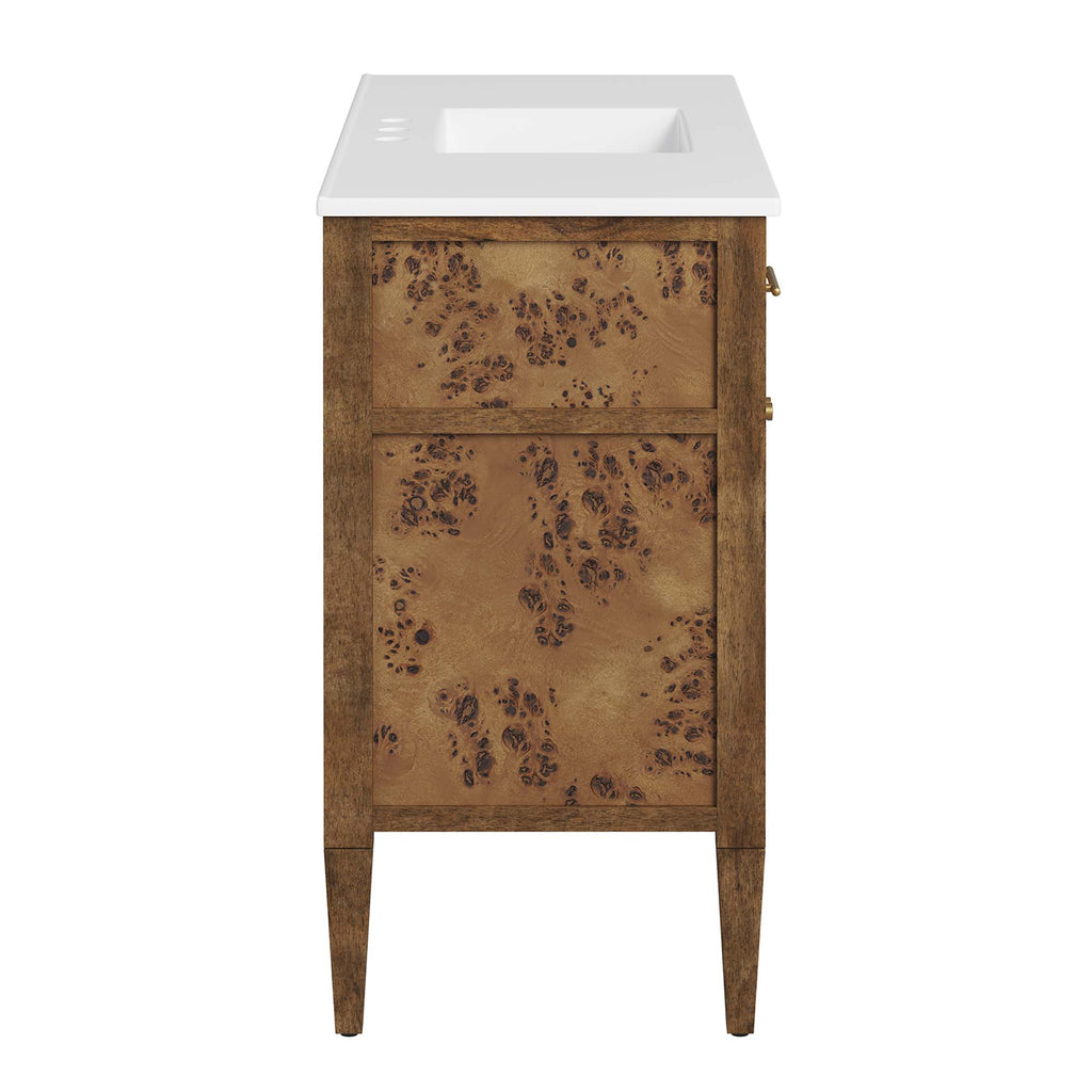 Elysian 48" Wood Single Sink Bathroom Vanity - White Brown