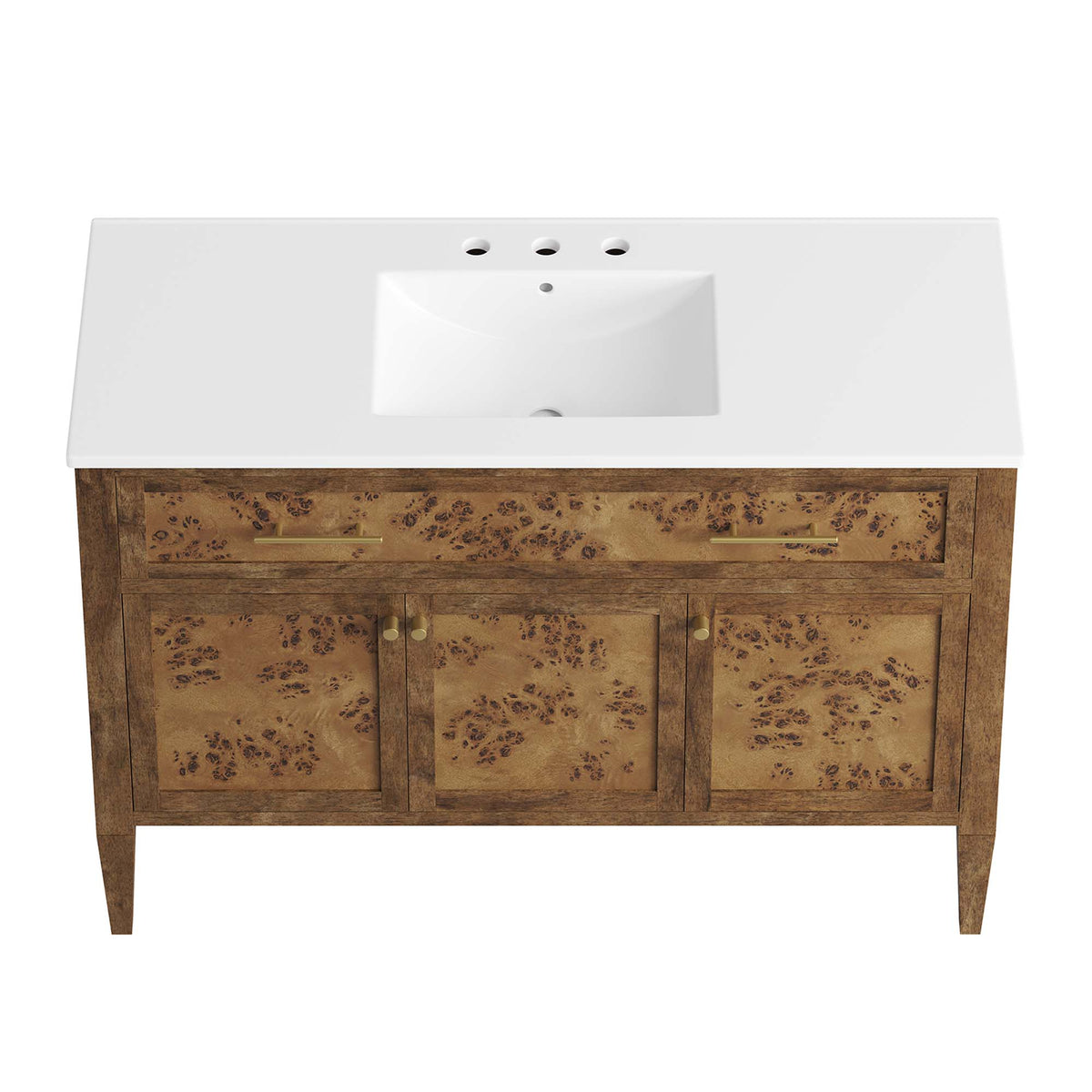 Elysian 48" Wood Single Sink Bathroom Vanity - White Brown