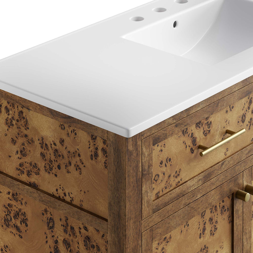 Elysian 48" Wood Single Sink Bathroom Vanity - White Brown
